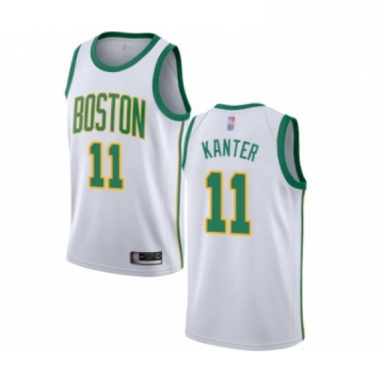 Womens Boston Celtics 11 Enes Kanter Swingman White Basketball Jersey City Edition