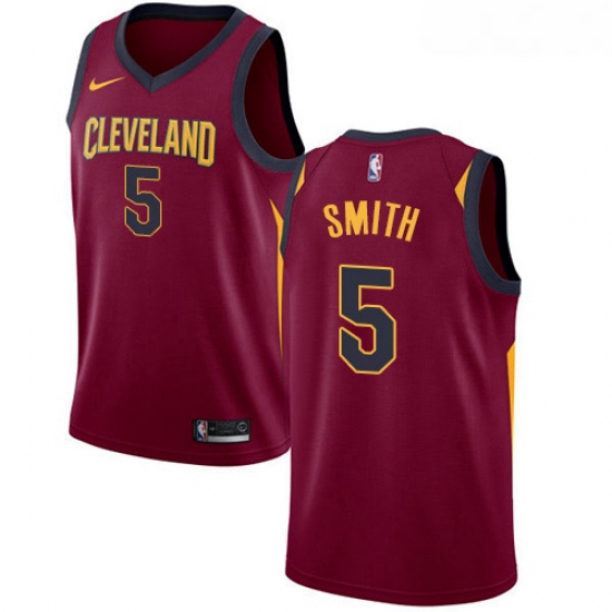 Womens Nike Cleveland Cavaliers 5 JR Smith Swingman Maroon Road NBA Jersey Icon Edition