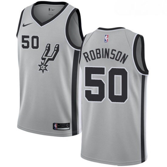 Womens Nike San Antonio Spurs 50 David Robinson Swingman Silver Alternate NBA Jersey Statement Editi