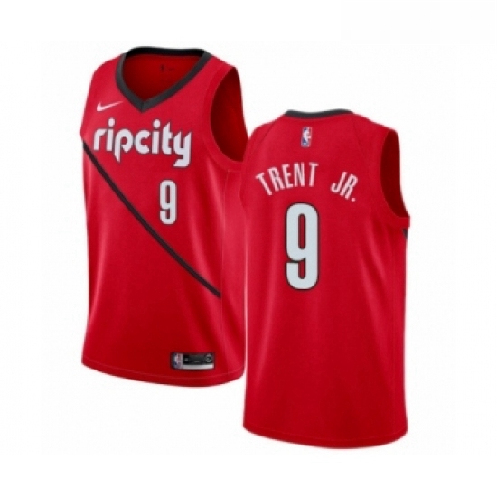 Womens Nike Portland Trail Blazers 9 Gary Trent Jr Red Swingman Jersey Earned Edition