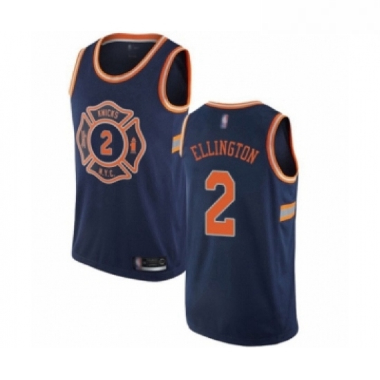 Womens New York Knicks 2 Wayne Ellington Swingman Navy Blue Basketball Jersey City Edition