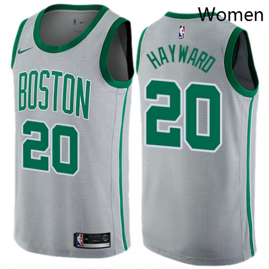 Womens Nike Boston Celtics 20 Gordon Hayward Swingman Gray NBA J
