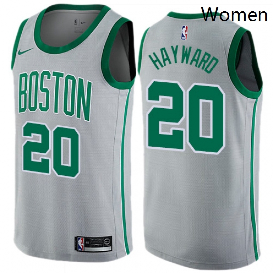 Womens Nike Boston Celtics 20 Gordon Hayward Swingman Gray NBA Jersey City Edition