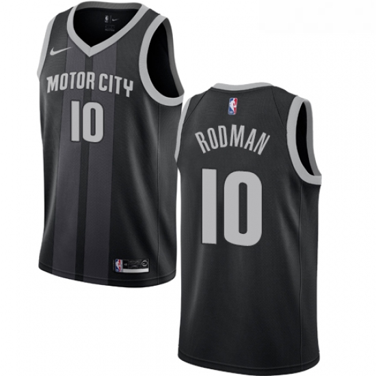 Womens Nike Detroit Pistons 10 Dennis Rodman Swingman Black NBA 