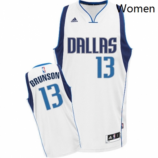 Womens Nike Dallas Mavericks 13 Jalen Brunson Swingman White Home NBA Jersey Association Edition