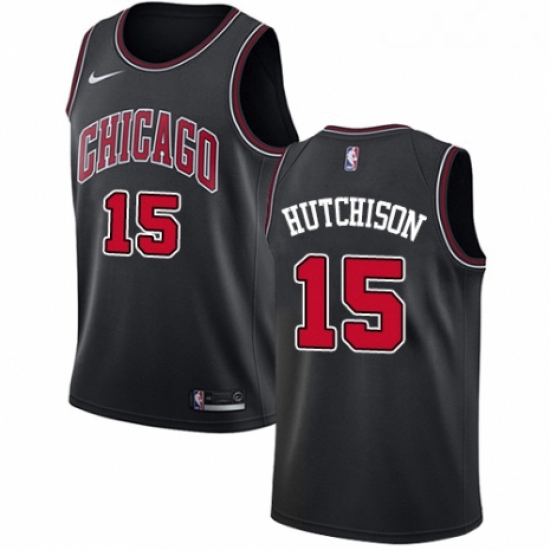 Womens Nike Chicago Bulls 15 Chandler Hutchison Authentic Black NBA Jersey Statement Edition