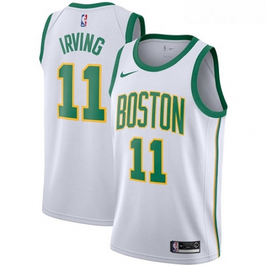 Womens Nike Boston Celtics 11 Kyrie Irving Swingman White NBA Jersey City Edition