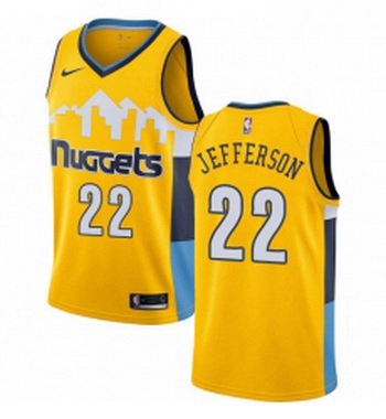 Womens Nike Denver Nuggets 22 Richard Jefferson Swingman Gold Alternate NBA Jersey Statement Edition