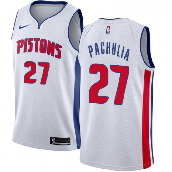 Womens Nike Detroit Pistons 27 Zaza Pachulia Swingman White NBA 