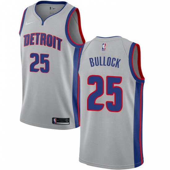 Womens Nike Detroit Pistons 25 Reggie Bullock Authentic Silver N