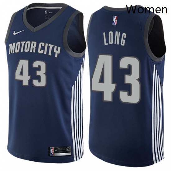 Womens Nike Detroit Pistons 43 Grant Long Swingman Navy Blue NBA