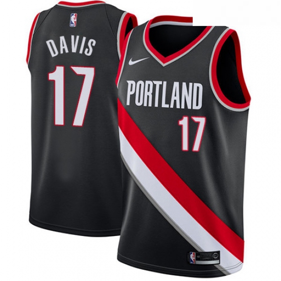 Womens Nike Portland Trail Blazers 17 Ed Davis Swingman Black Road NBA Jersey Icon Edition