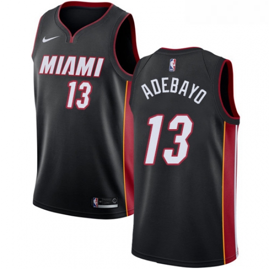 Womens Nike Miami Heat 13 Edrice Adebayo Swingman Black Road NBA Jersey Icon Edition