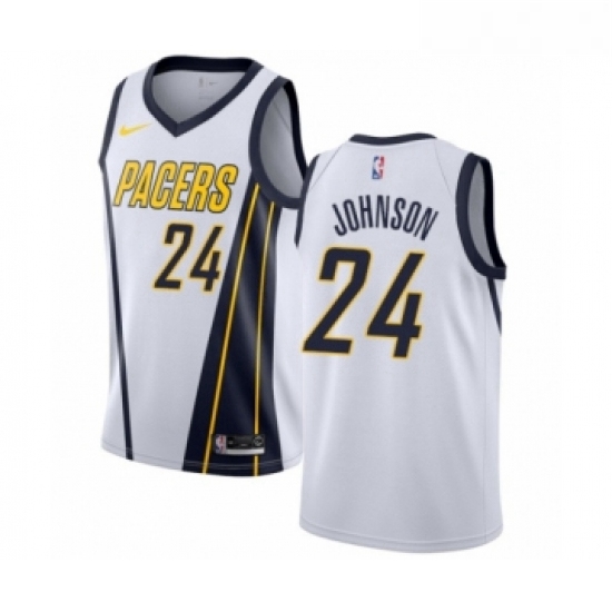 Womens Nike Indiana Pacers 24 Alize Johnson White Swingman Jerse