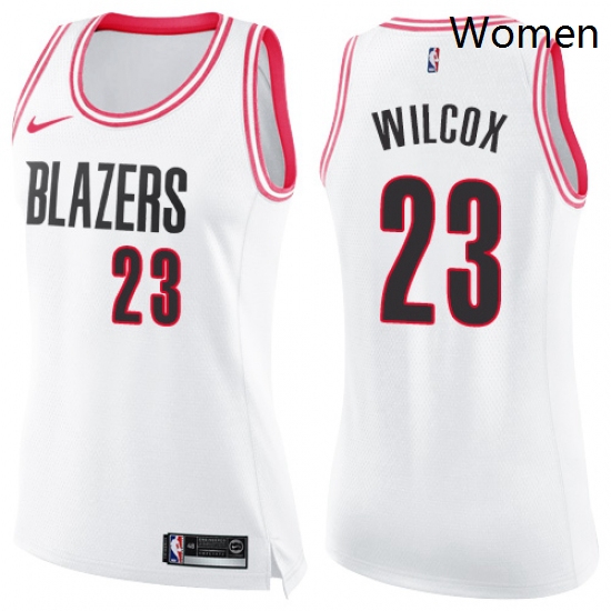 Womens Nike Portland Trail Blazers 23 CJ Wilcox Swingman WhitePi