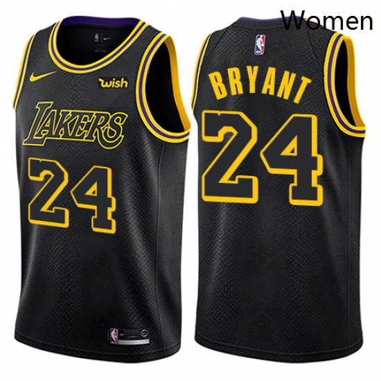 Womens Nike Los Angeles Lakers 24 Kobe Bryant Swingman Black NBA