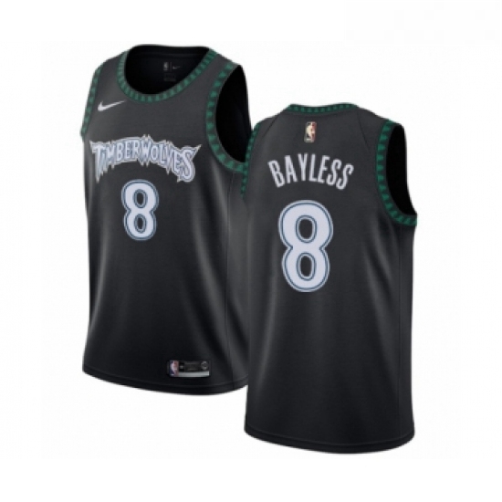 Womens Nike Minnesota Timberwolves 8 Jerryd Bayless Swingman Black Hardwood Classics Jersey