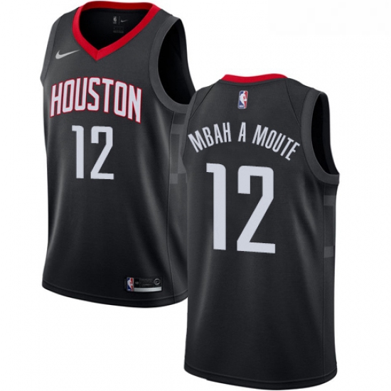 Womens Nike Houston Rockets 12 Luc Mbah a Moute Swingman Black Alternate NBA Jersey Statement Editio