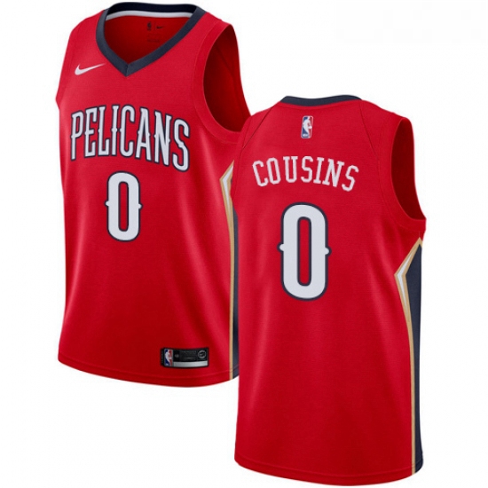 Womens Nike New Orleans Pelicans 0 DeMarcus Cousins Swingman Red Alternate NBA Jersey Statement Edit