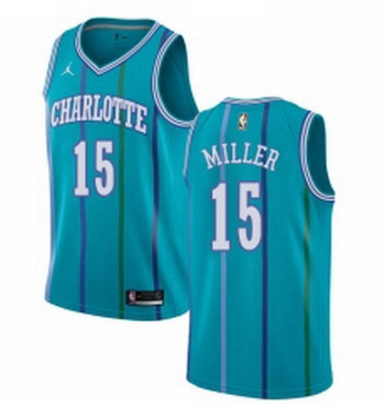 Womens Nike Jordan Charlotte Hornets 15 Percy Miller Swingman Aqua Hardwood Classics NBA Jersey