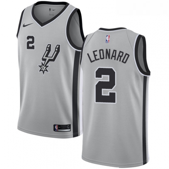 Womens Nike San Antonio Spurs 2 Kawhi Leonard Swingman Silver Alternate NBA Jersey Statement Edition