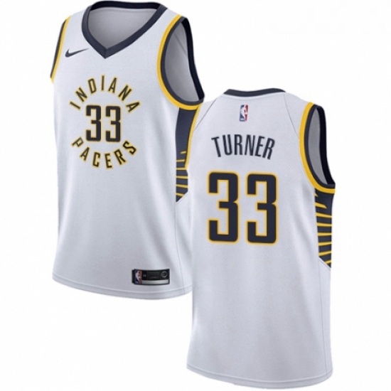 Womens Nike Indiana Pacers 33 Myles Turner Authentic White NBA J