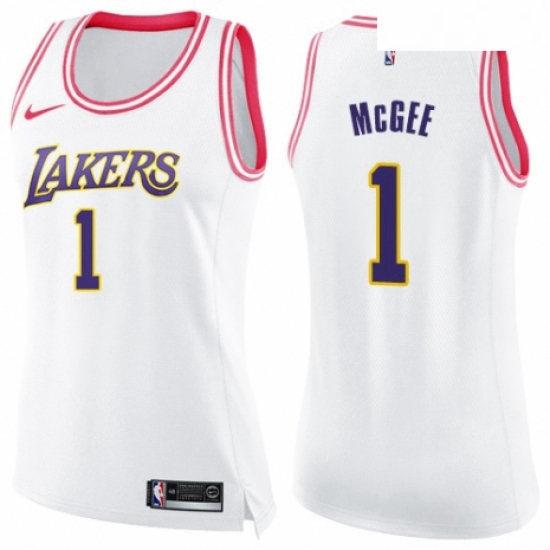 Womens Nike Los Angeles Lakers 1 JaVale McGee Swingman WhitePink