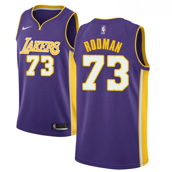 Womens Nike Los Angeles Lakers 73 Dennis Rodman Swingman Purple 