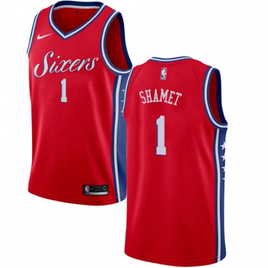 Womens Nike Philadelphia 76ers 1 Landry Shamet Swingman Red NBA 
