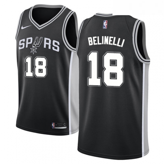 Womens Nike San Antonio Spurs 18 Marco Belinelli Swingman Black NBA Jersey Icon Edition