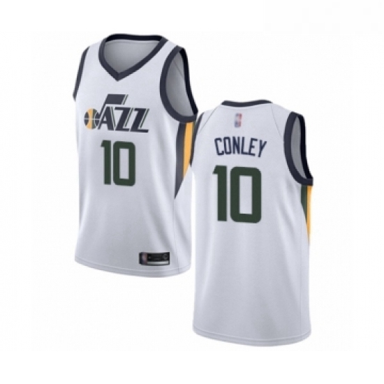 Womens Utah Jazz 10 Mike Conley Swingman White Basketball Jersey Association Edition