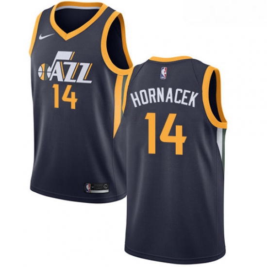 Womens Nike Utah Jazz 14 Jeff Hornacek Swingman Navy Blue Road NBA Jersey Icon Edition