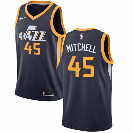 Womens Nike Utah Jazz 45 Donovan Mitchell Swingman Navy Blue Road NBA Jersey Icon Edition