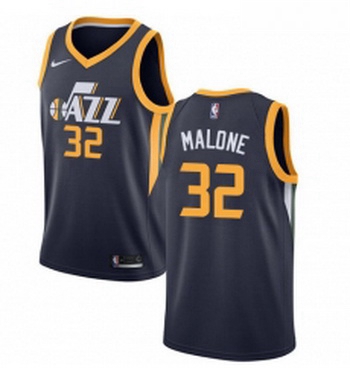 Womens Nike Utah Jazz 32 Karl Malone Swingman Navy Blue Road NBA Jersey Icon Edition