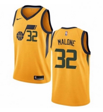 Womens Nike Utah Jazz 32 Karl Malone Authentic Gold NBA Jersey Statement Edition