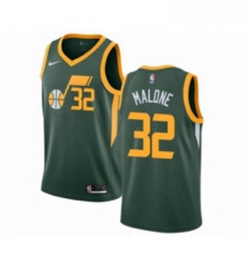 Womens Nike Utah Jazz 32 Karl Malone Green Swingman Jersey Earned Edition