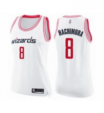 Womens Washington Wizards 8 Rui Hachimura Swingman White Pink Fashion Basketball Jersey