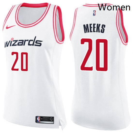 Womens Nike Washington Wizards 20 Jodie Meeks Swingman WhitePink Fashion NBA Jersey