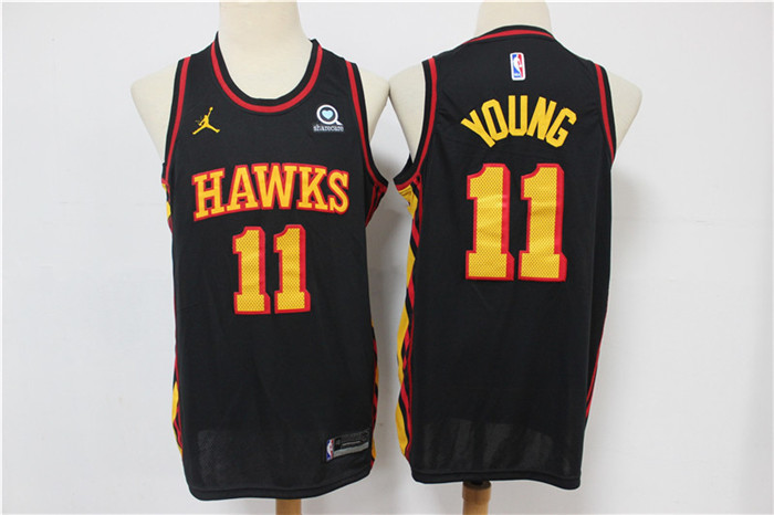 Hawks 11 Trae Young Black 2020 Swingman Jersey