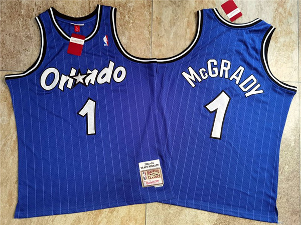 Magic 1 Tracy McGrady Blue 2003 04 Hardwood Classics Swingman Jersey