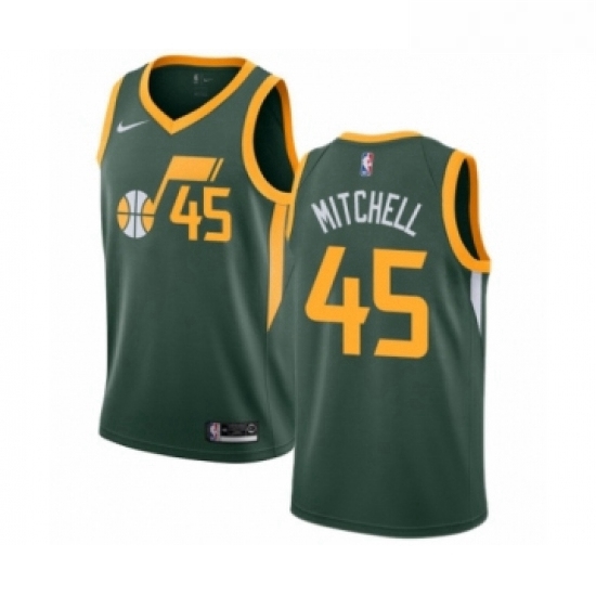 Womens Nike Utah Jazz 45 Donovan Mitchell Green Swingman Jersey Earned Edition