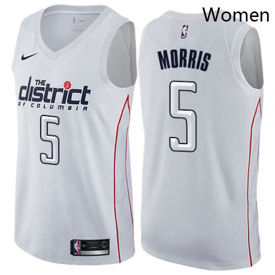 Womens Nike Washington Wizards 5 Markieff Morris Swingman White NBA Jersey City Edition