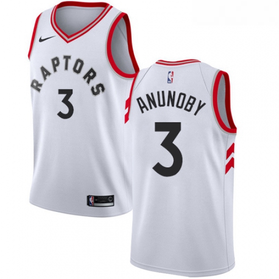 Womens Nike Toronto Raptors 3 OG Anunoby Authentic White NBA Jersey Association Edition