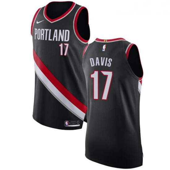 Womens Nike Portland Trail Blazers 17 Ed Davis Authentic Black Road NBA Jersey Icon Edition