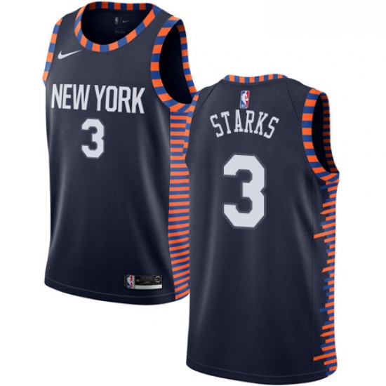 Womens Nike New York Knicks 3 John Starks Swingman Navy Blue NBA Jersey 2018 19 City Edition