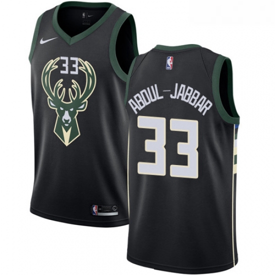 Womens Nike Milwaukee Bucks 33 Kareem Abdul Jabbar Swingman Black Alternate NBA Jersey Statement Edi