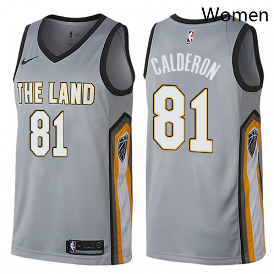 Womens Nike Cleveland Cavaliers 81 Jose Calderon Swingman Gray NBA Jersey City Edition