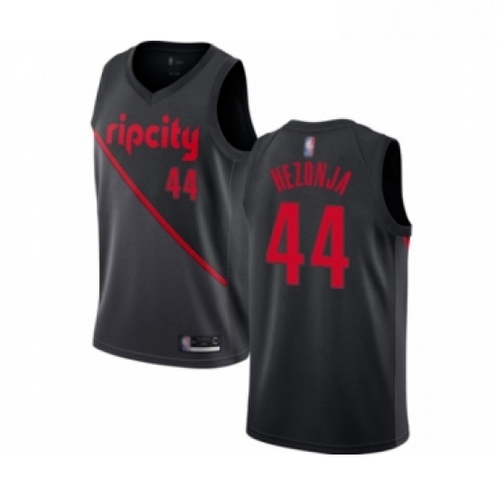 Womens Portland Trail Blazers 44 Mario Hezonja Swingman Black Basketball Jersey 2018 19 City Edition