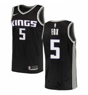 Womens Nike Sacramento Kings 5 DeAaron Fox Swingman Black NBA Jersey Statement Edition