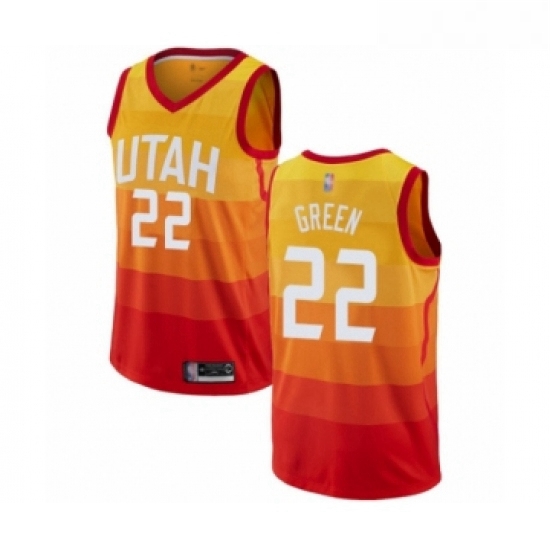 Womens Utah Jazz 22 Jeff Green Swingman Orange Basketball Jersey City Edition